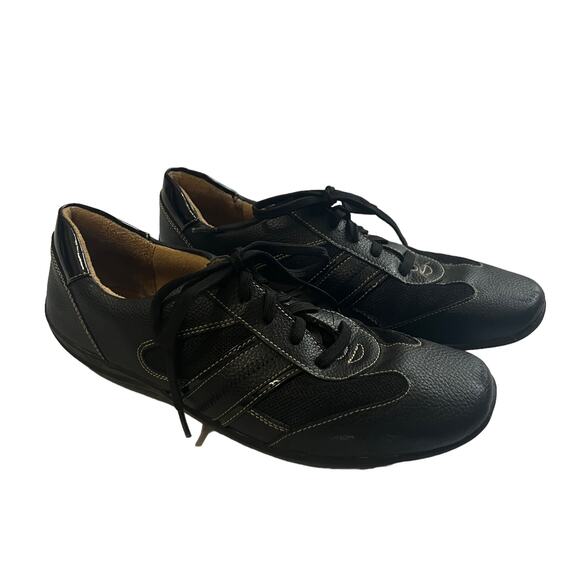 Naturalizer Black Leather Floret Lace Up Sneakers 9W - Picture 8 of 9